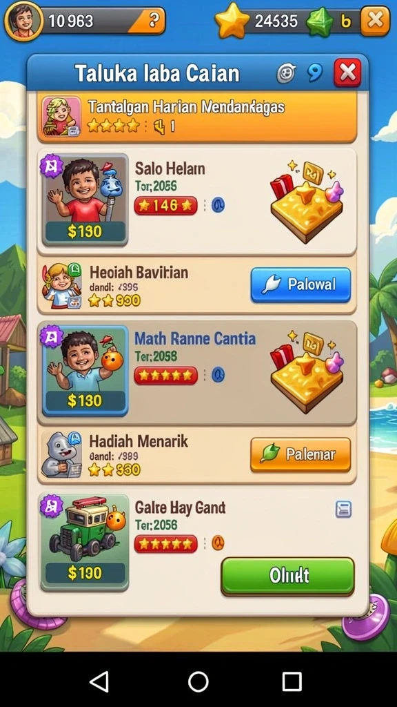 Sistem reward yang menarik dan memotivasi.