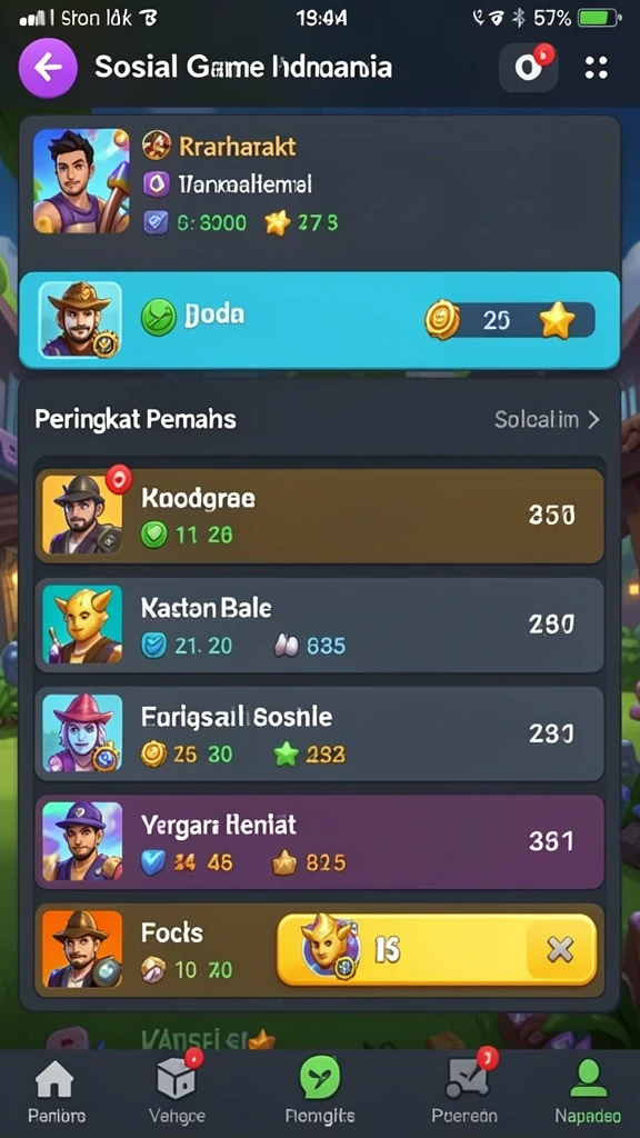 Fitur chat untuk berinteraksi dengan pemain lain.