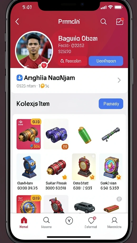 Tangkapan layar menampilkan koleksi item bonus yang diperoleh.