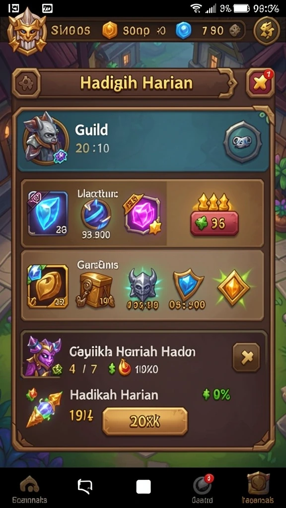 Screenshot TURU99: Berbagai karakter untuk dipilih.
