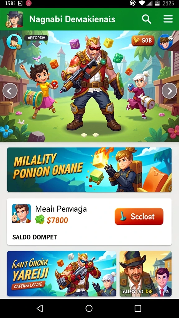 Layar leaderboard yang menampilkan peringkat pemain.